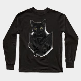 Black Cat Stern In Pocket  S Cats   Gifts Long Sleeve T-Shirt